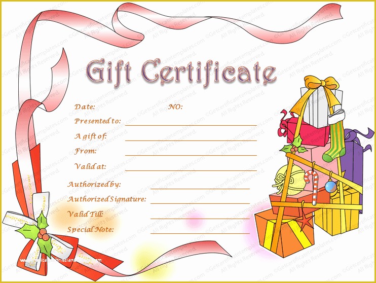Free Christmas Gift Certificate Template Of Gift Certificate Templates