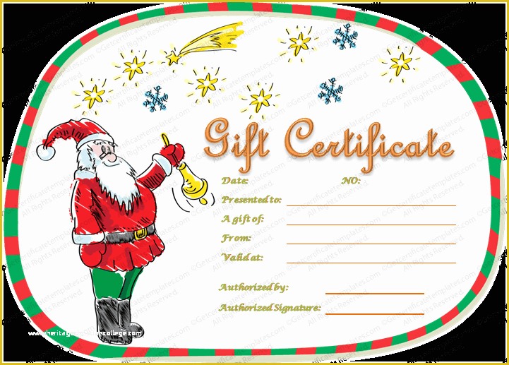 Free Christmas Gift Certificate Template Of Gift Certificate Templates