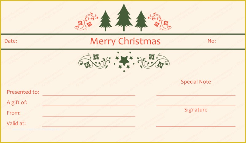 Free Christmas Gift Certificate Template Of Triple Tree Christmas Gift Certificate Template