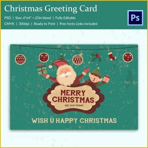 Free Christmas Greeting Card Templates Of 120 Christmas Greeting Card Templates Free Psd Eps Ai