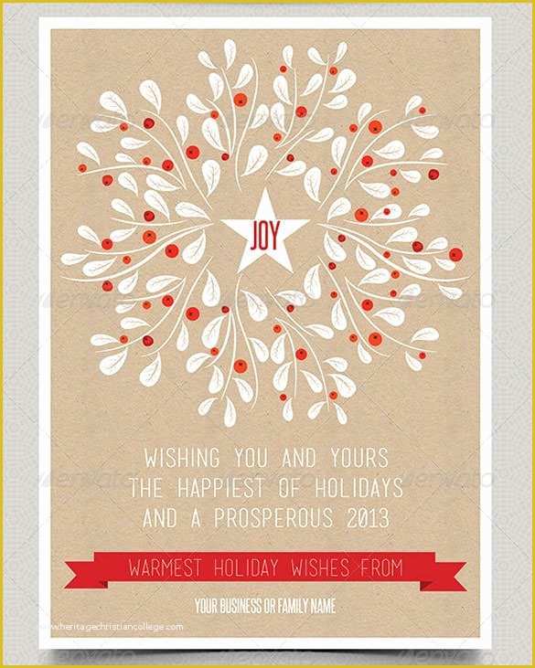 Free Christmas Greeting Card Templates Of Holiday Greeting Card Template