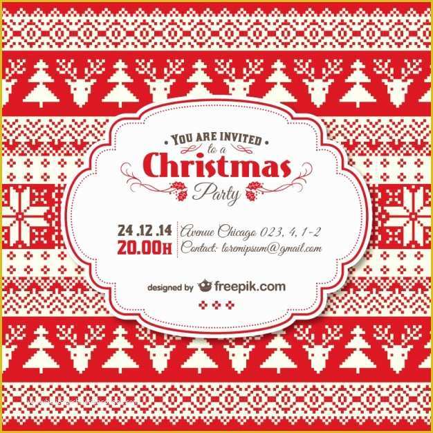 Free Christmas Invitation Download Templates Of Vintage Christmas Invitation Template Vector