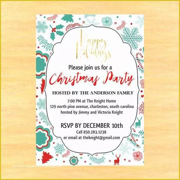 Free Christmas Invitation Templates Of 20 Christmas Invitation Templates Free Sample Example