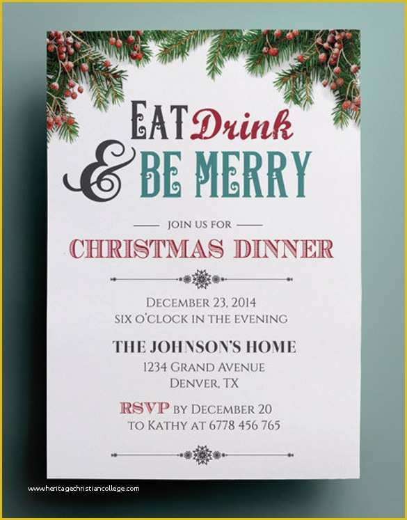 Free Christmas Invitation Templates Of 49 Dinner Invitation Templates Psd Ai Word