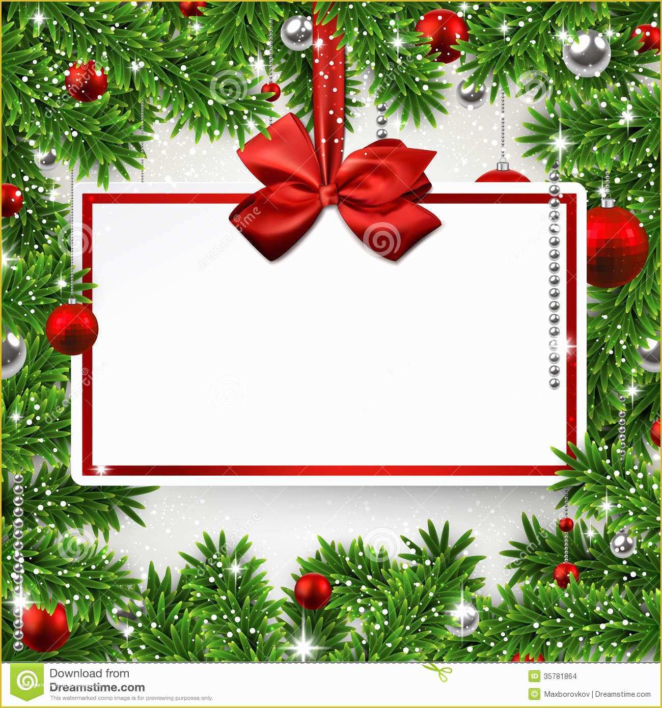 Free Christmas Invitation Templates Of Christmas Frame with Invitation Card Stock Vector