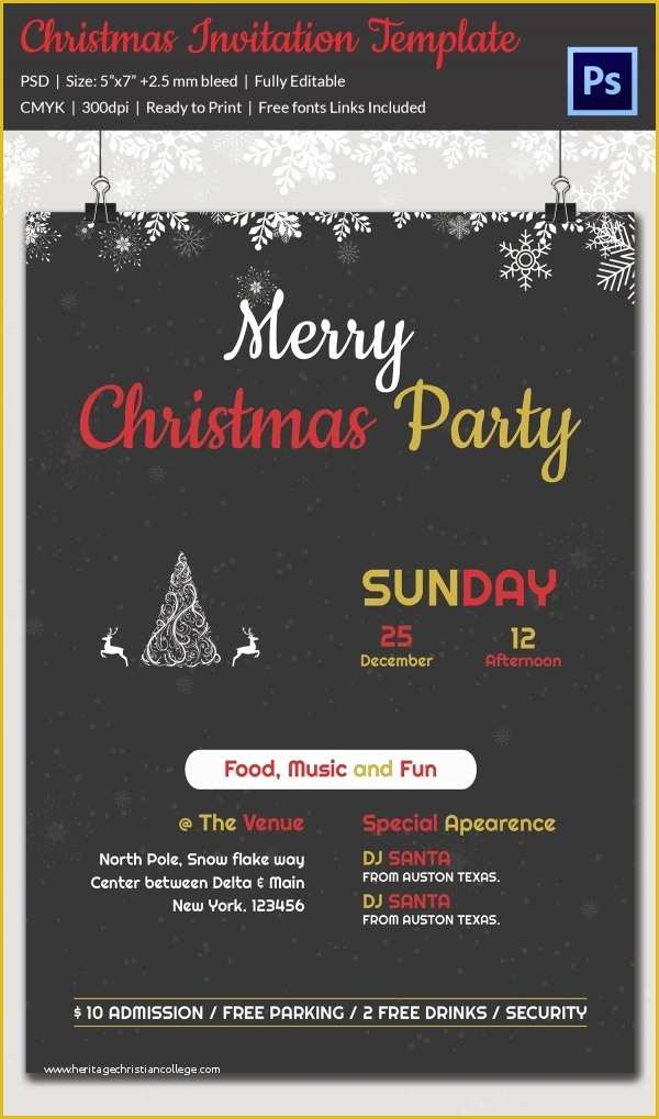 Free Christmas Invitation Templates Word Of 25 Christmas Invitation Templates Psd Eps Vector Ai