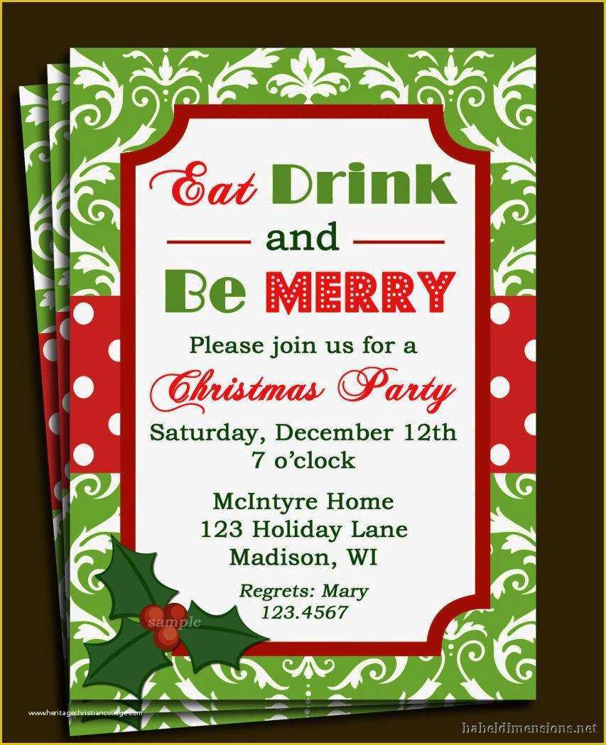 Free Christmas Invitation Templates Word Of Christmas Party Invitation Template