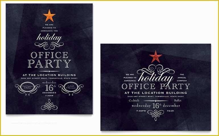 Free Christmas Invitation Templates Word Of Fice Holiday Party Poster Template Word &amp; Publisher