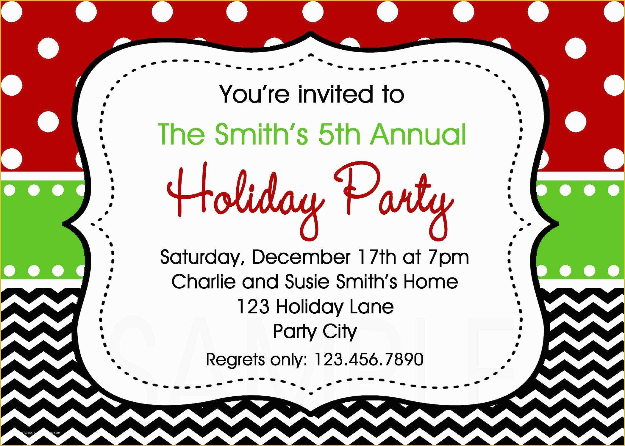 Free Christmas Invitation Templates Word Of Holiday Party Invites