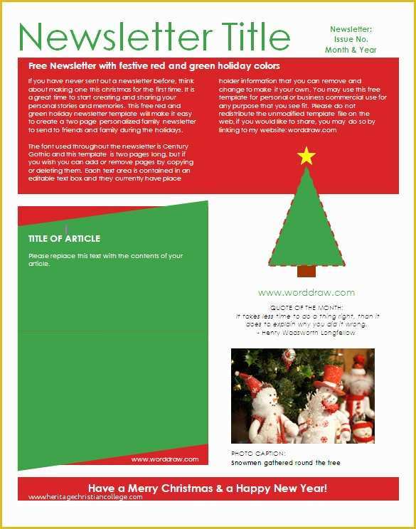 Free Christmas Letter Templates Of 27 Microsoft Newsletter Templates Doc Pdf Psd Ai