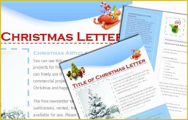 Free Christmas Letter Templates Of Free Christmas Newsletter Templates Include when Sending