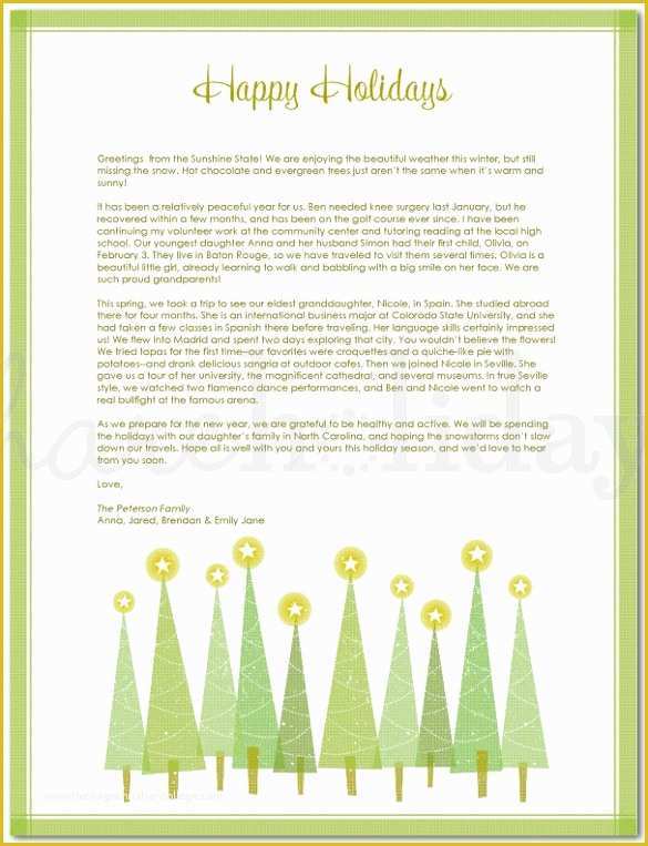 Free Christmas Letter Templates Of Holiday Letter Template – 16 Free Word Pdf Psd format