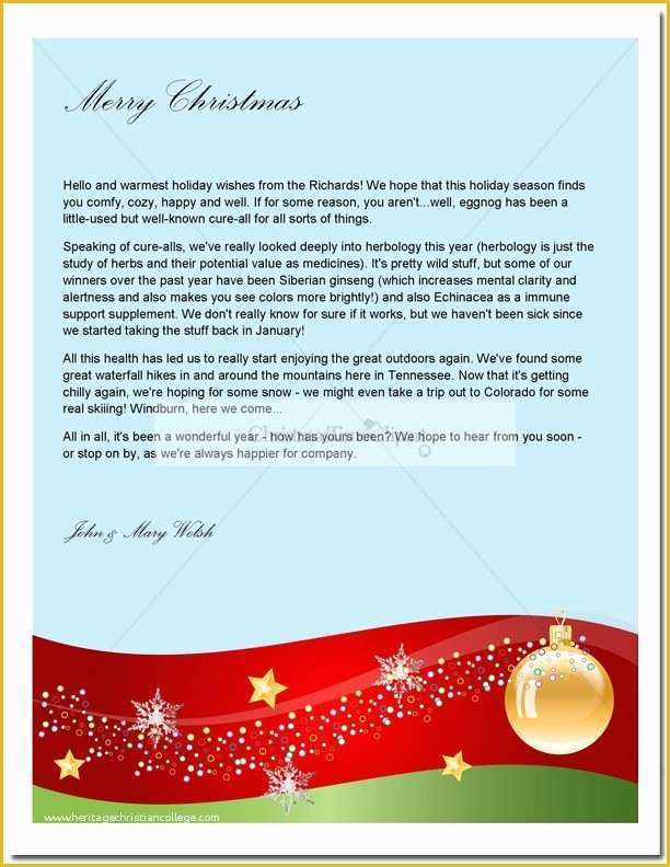 Free Christmas Newsletter Templates for Word Of Christmas Letter Template T