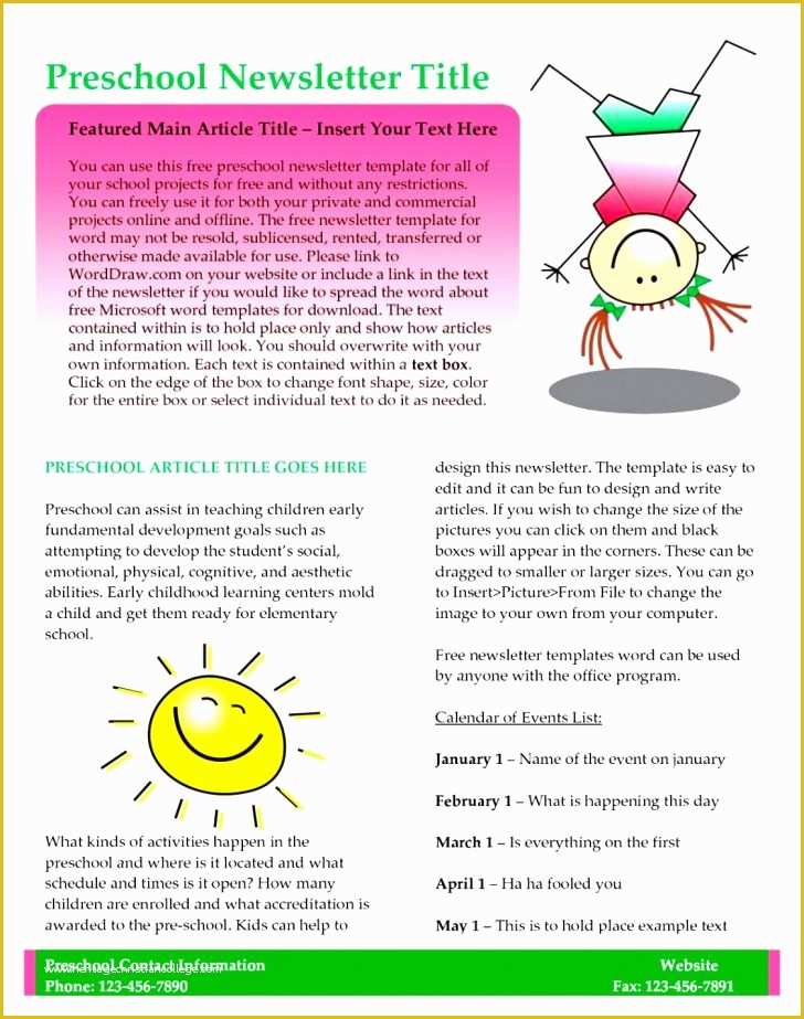 Free Christmas Newsletter Templates for Word Of Microsoft Word Free Newsletter Templates April Onthemarch