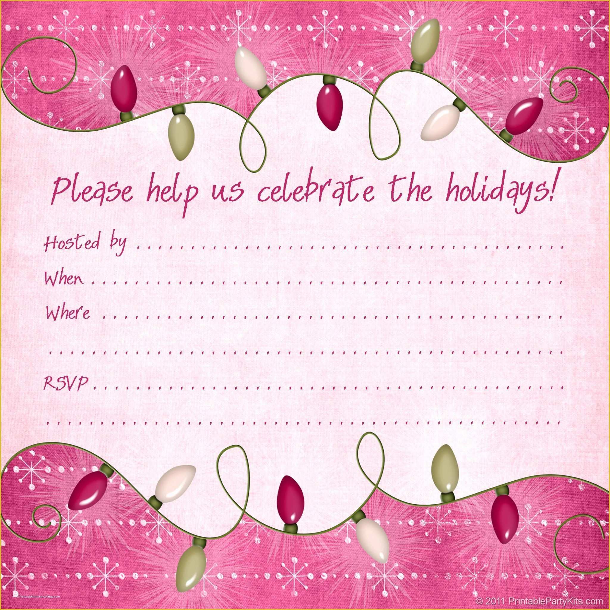 Free Christmas Party Invitation Templates Of Christmas