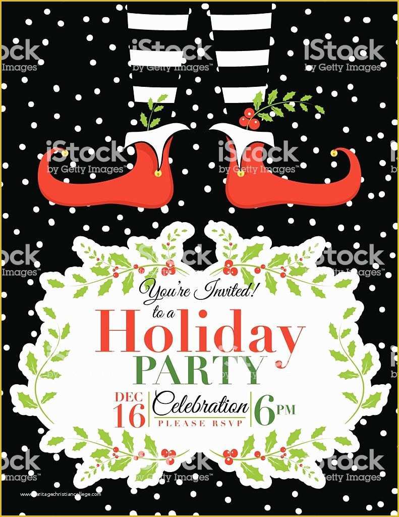 Free Christmas Party Invitation Templates Of Elf Christmas Party Invitation Template Stock Vector Art