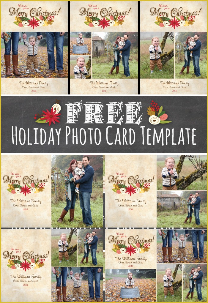 Free Christmas Photo Card Templates Online Of Diy Holiday Postcards 14 Free Holiday Card Templates