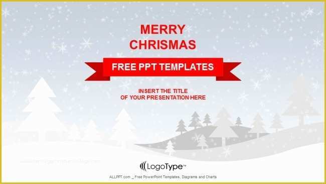 Free Christmas Powerpoint Templates Of Merry Christmas with Snowy Winter Ppt Templates