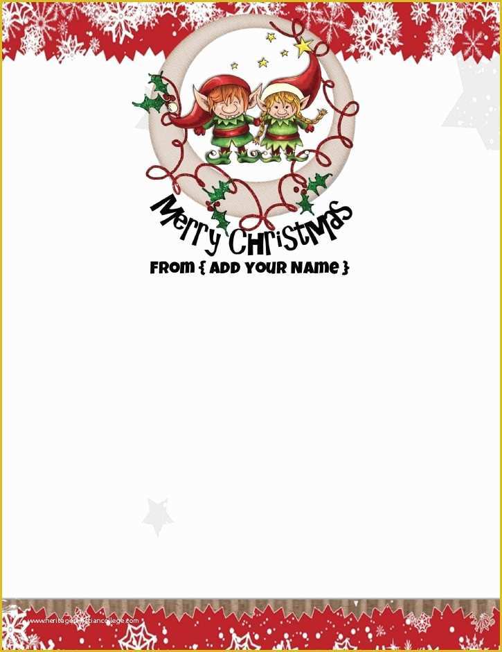 Free Christmas Stationery Templates Of Free Personalized Christmas Stationery