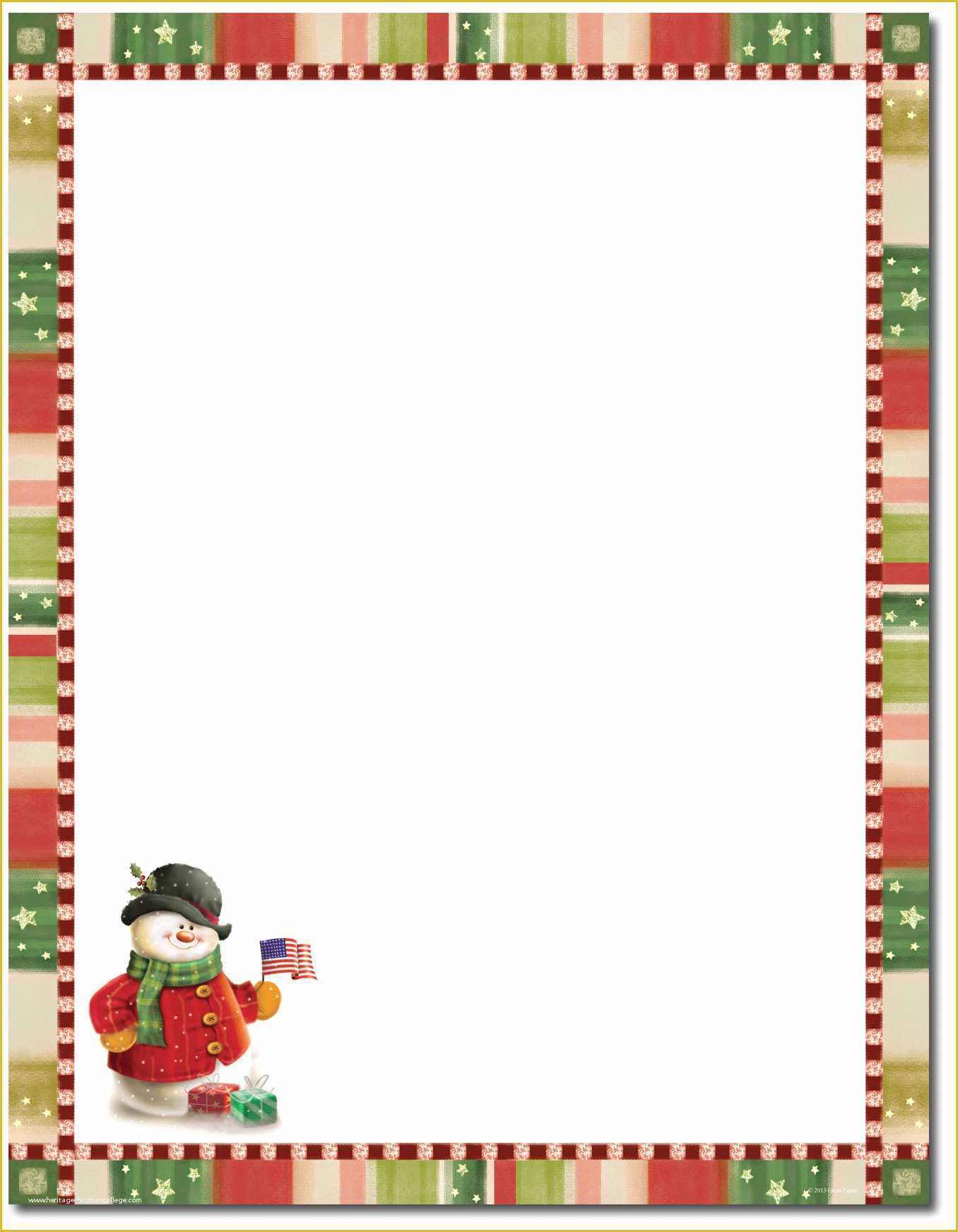 Free Christmas Stationery Templates Of Great Papers Patriotic Snowman Letterhead