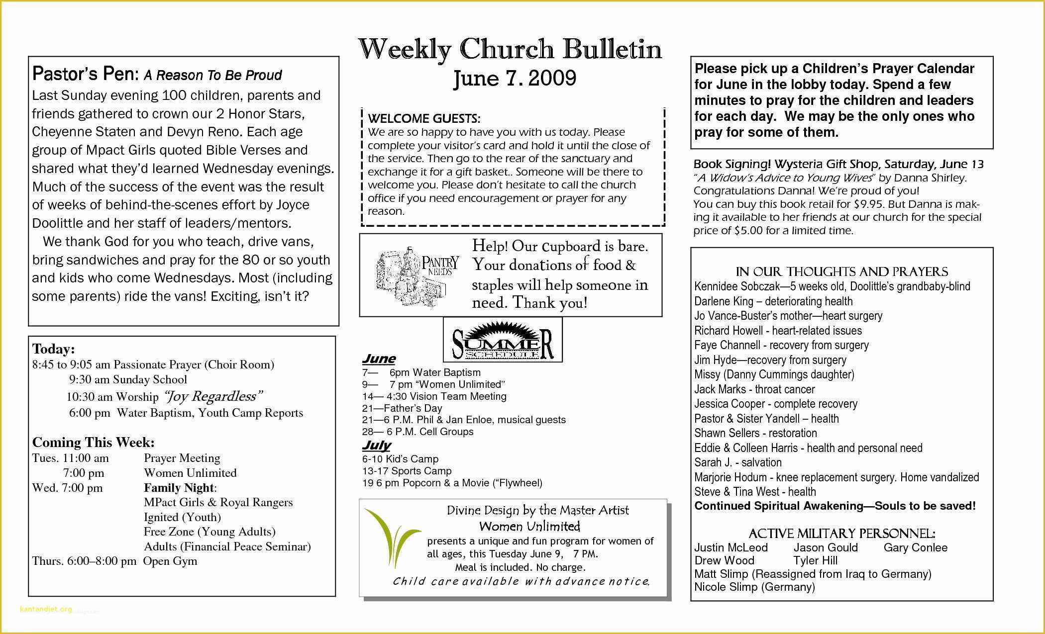 Free Church Bulletin Templates Microsoft Publisher Of New Free Printable Church Program Templates