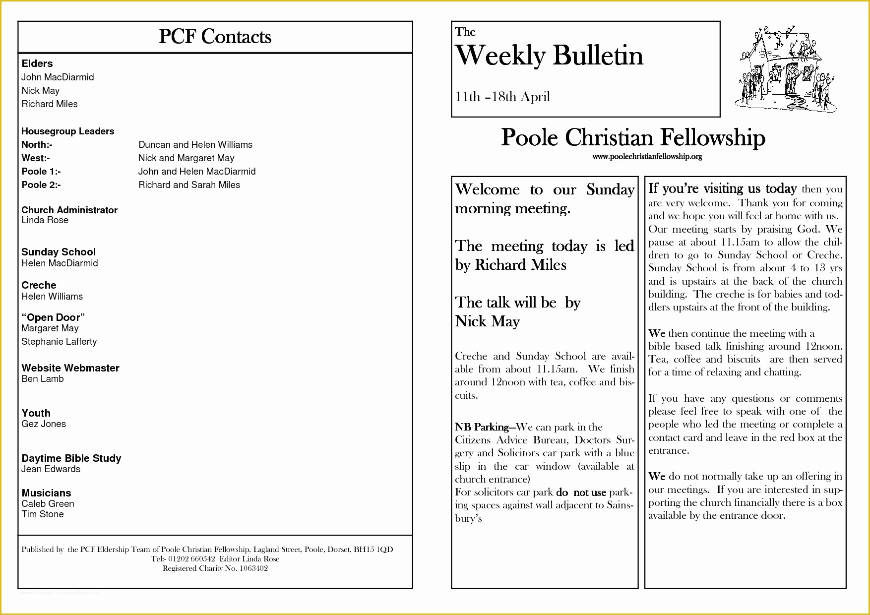 Free Church Bulletin Templates Of Church Bulletin Templates