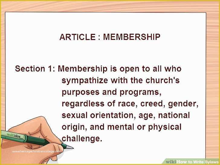 Free Church bylaws Template Of How to Write bylaws with Wikihow