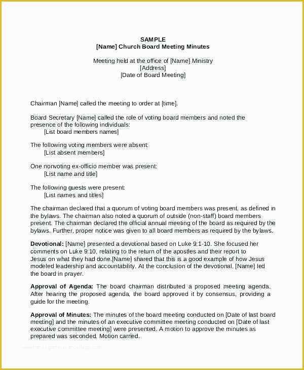 Free Church bylaws Template Of Microsoft Word Meeting Minutes Template
