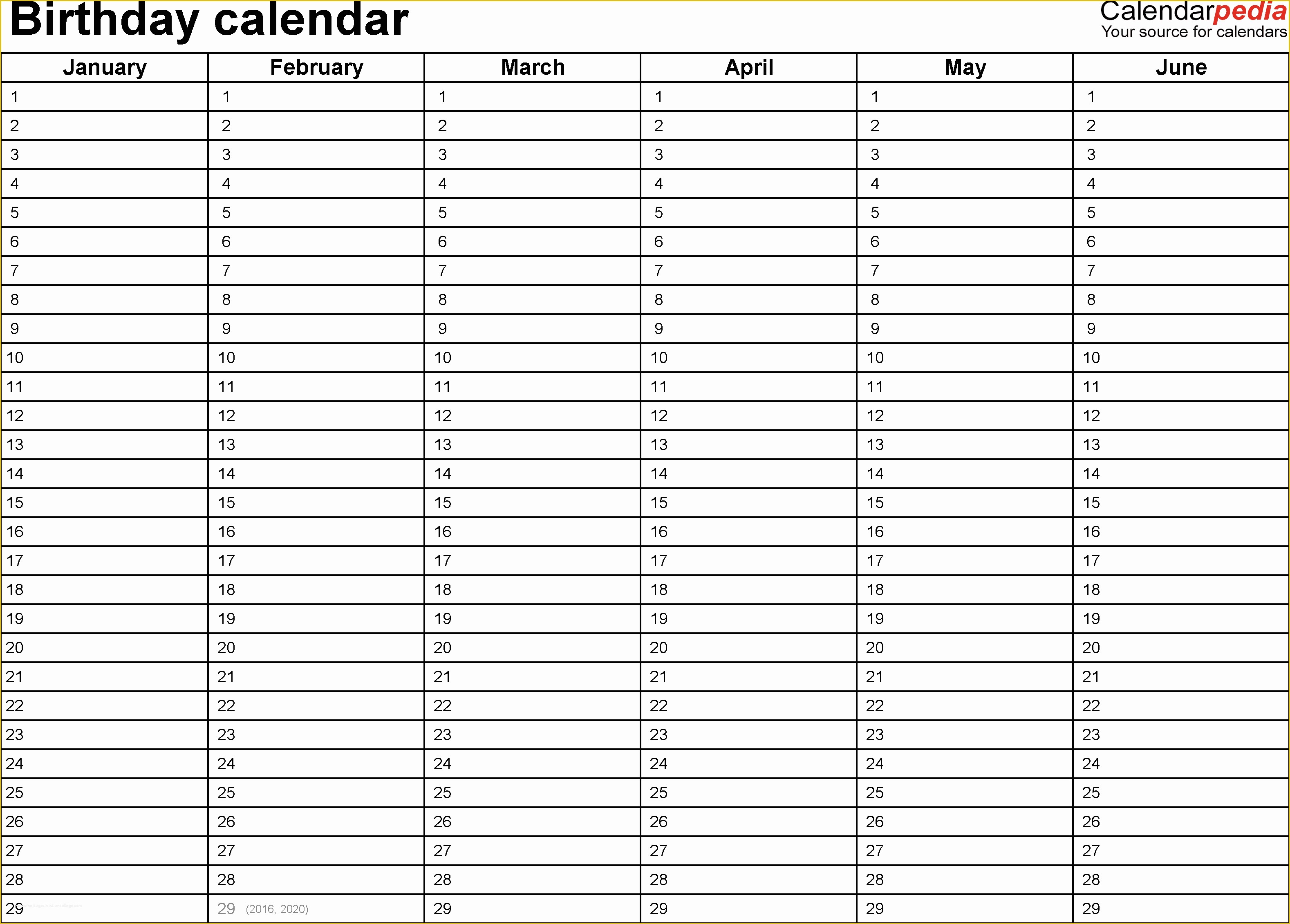 Free Church Calendar Templates Of Birthday Calendars 7 Free Printable Word Templates