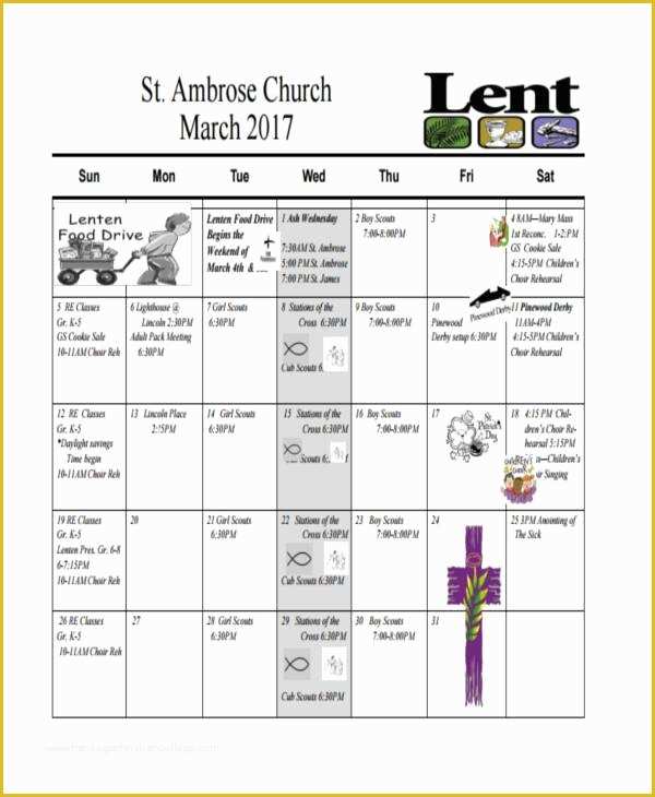 Free Church Calendar Templates Of Church Calendar Template