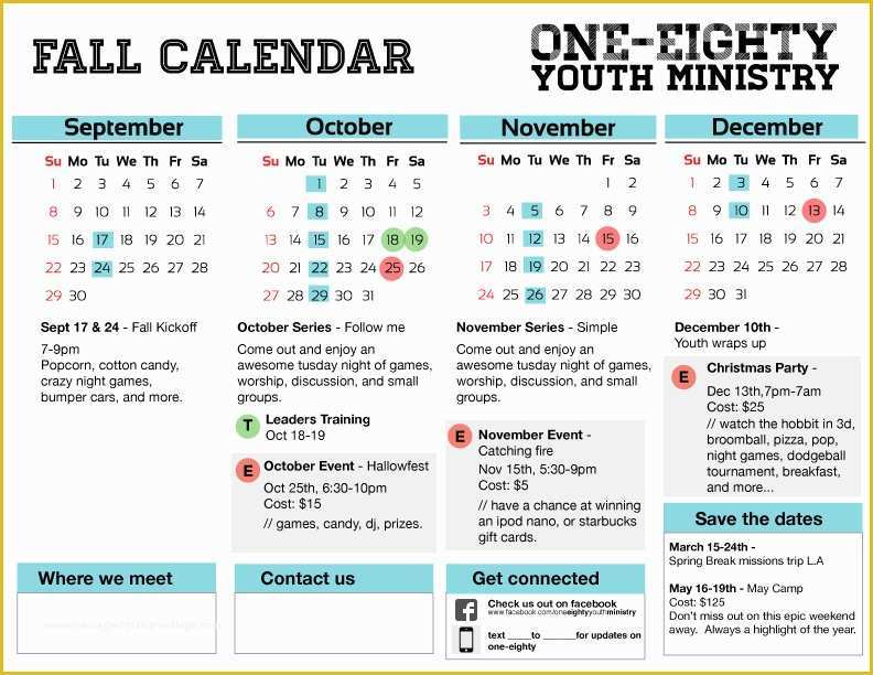 Free Church Calendar Templates Of Freebie Friday Free Fall Youth Ministry Calendar Youth