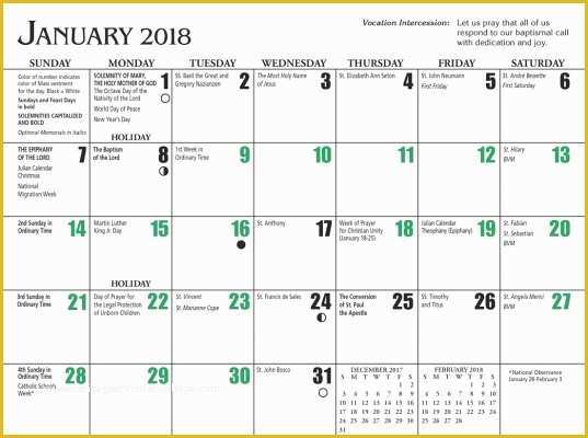Free Church Calendar Templates Of Printable Catholic Liturgical Year 2018