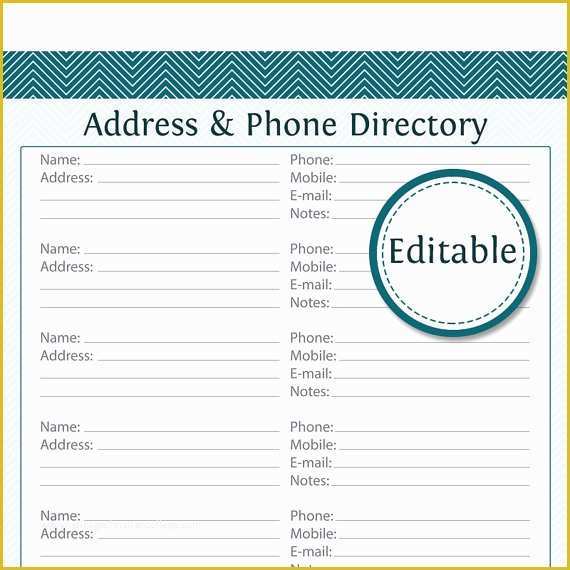 Free Church Directory Template Download Of Address & Phone Directory Fillable Printable Pdf
