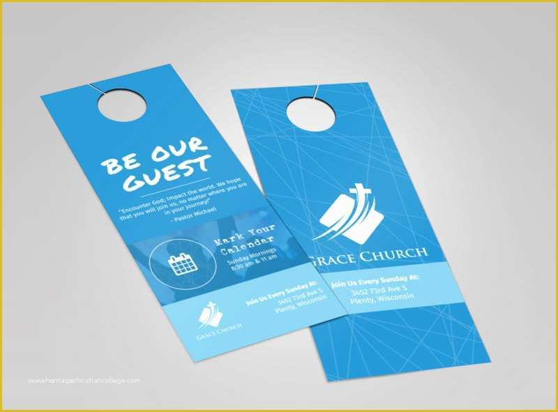 Free Church Door Hanger Template Of Religion & organizations Templates