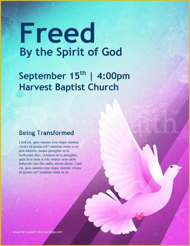 Free Church Flyer Templates Microsoft Word Of Dove Church Flyer Template Template