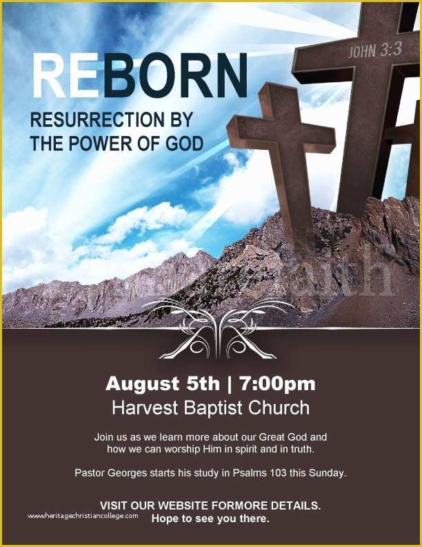 Free Church Flyer Templates Microsoft Word Of Reborn Church Flyer Template Template