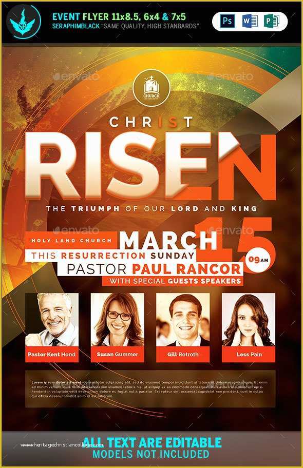 Free Church Flyer Templates Photoshop Of Christ is Risen Church Flyer Template by Seraphimblack