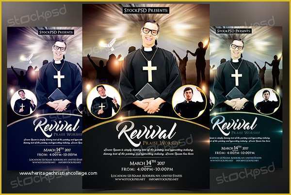 Free Church Flyer Templates Photoshop Of Revival Free Church & Pastor Psd Flyer Template On Behance