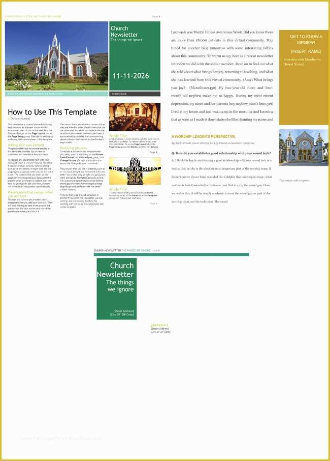 Free Church Newsletter Templates for Microsoft Publisher Of Free Church Newsletter Templates Editable In Microsoft Word