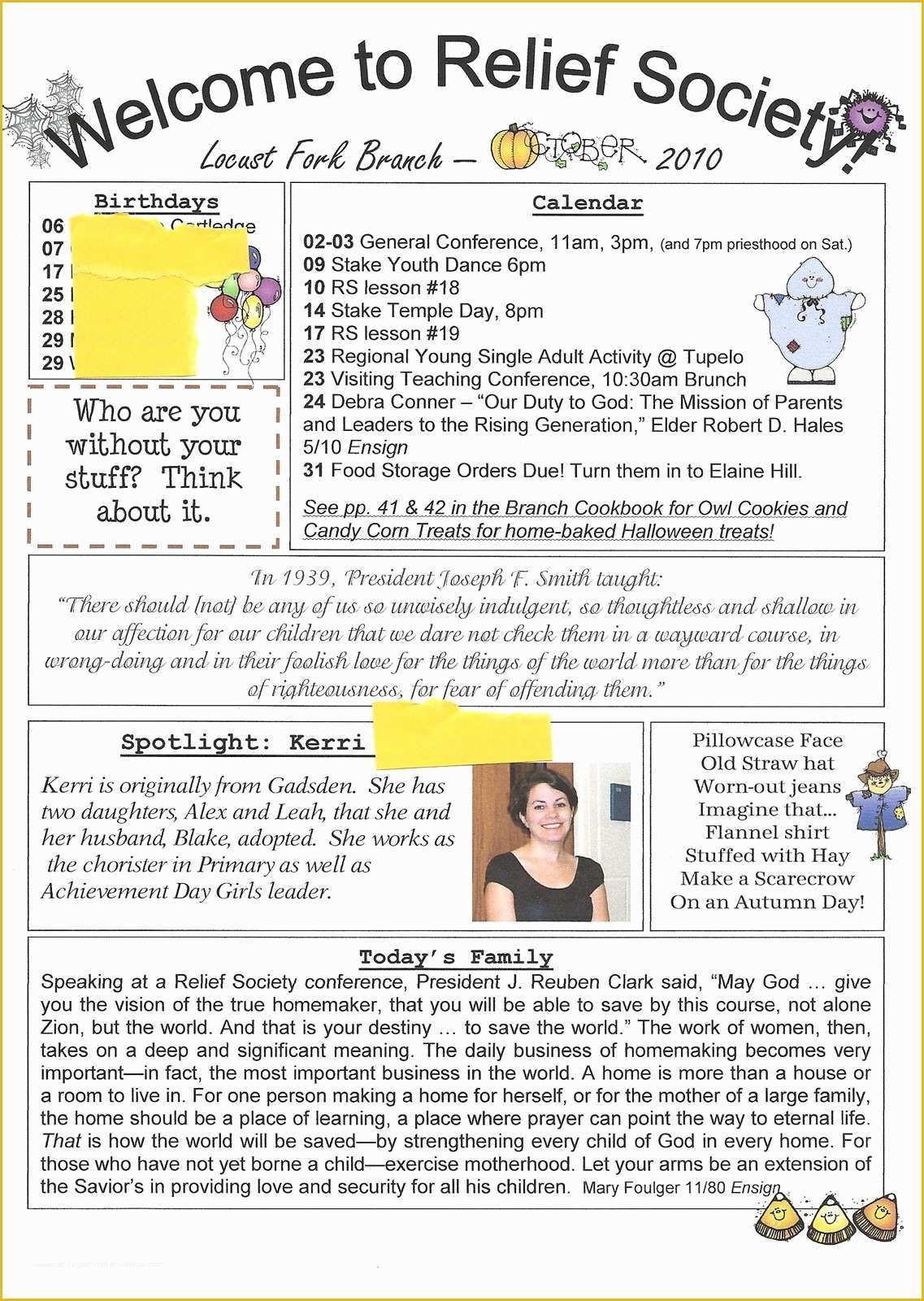 Free Church Newsletter Templates Of Homemaker S Journal Church Newsletter Ideas