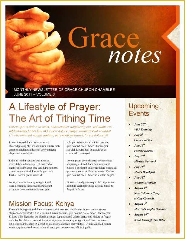 Free Church Newsletter Templates Of Prayer Church Newsletter