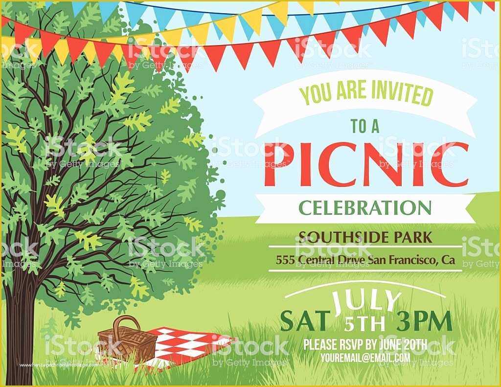 Free Church Picnic Flyer Templates Of Cartoon Summer Picnic Invitation Template Stock Vector Art