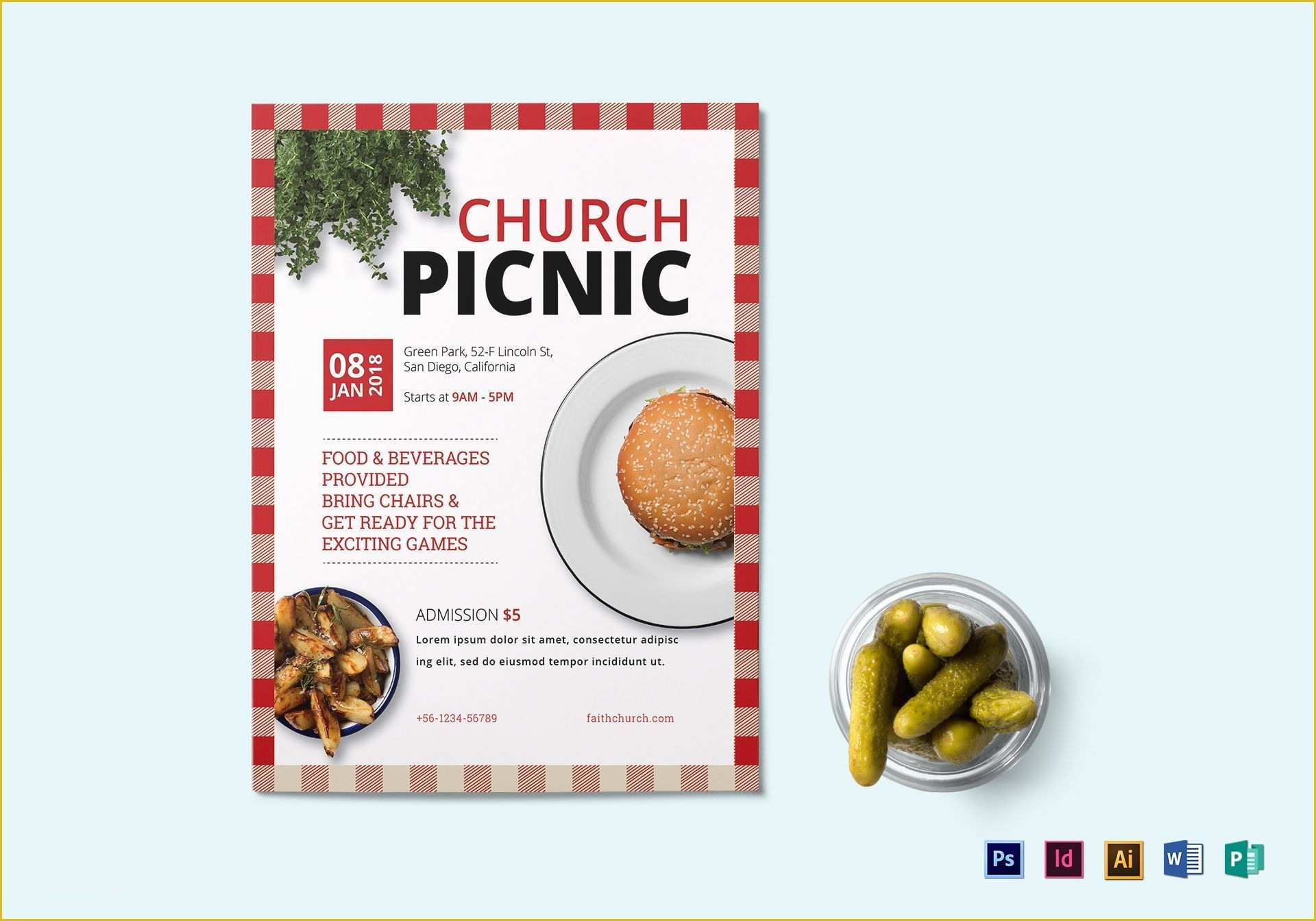 Free Church Picnic Flyer Templates Of Church Picnic Flyer Design Template In Psd Word
