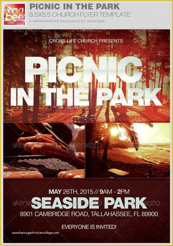 Free Church Picnic Flyer Templates Of Picnic In the Park Flyer Template by Rockibee
