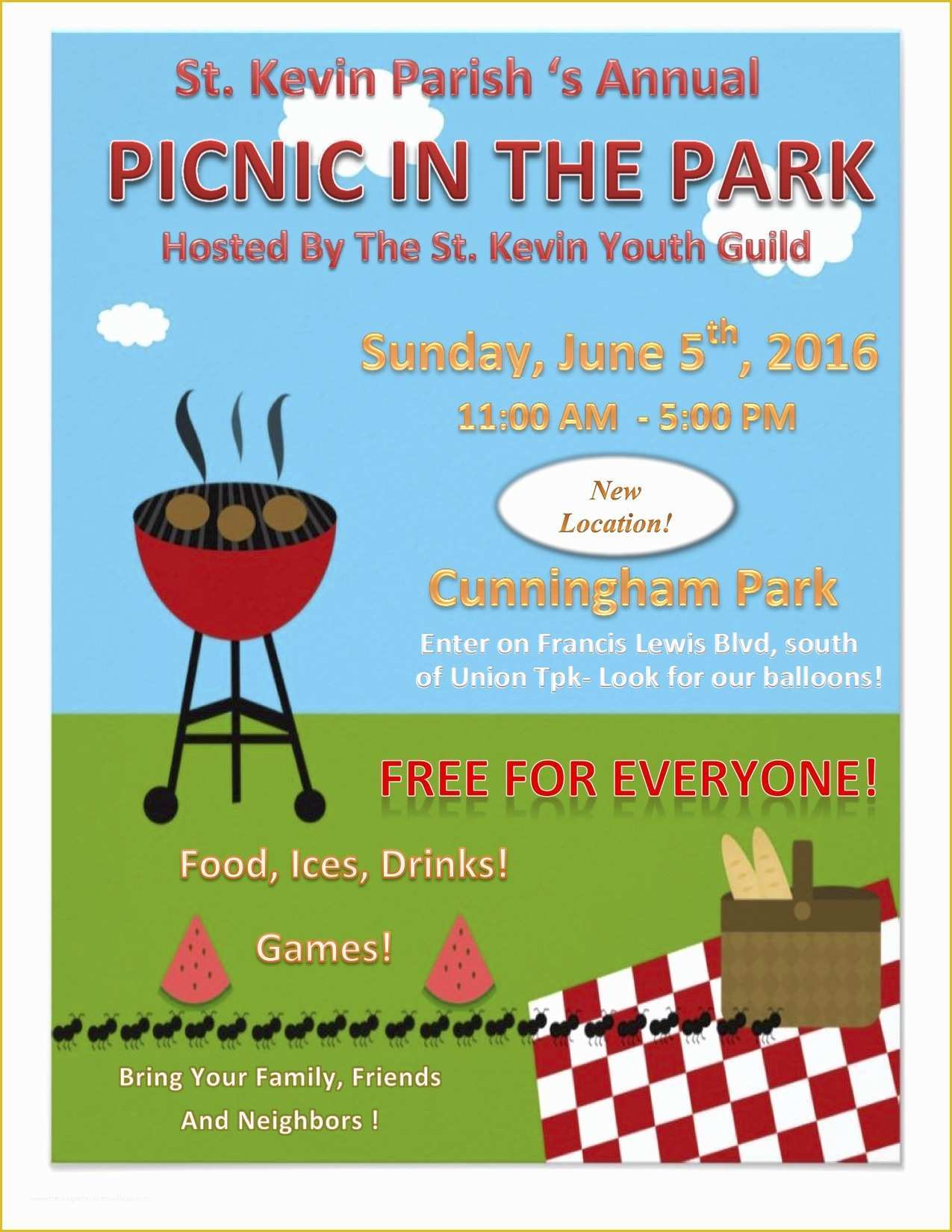 Free Church Picnic Flyer Templates Of Picnic In the Park St Kevin Catholic Academy