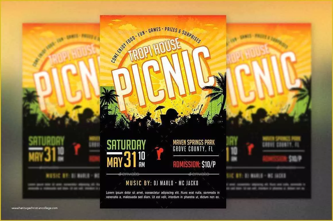 Free Church Picnic Flyer Templates Of Tropical Picnic Flyer Template Church Picnic Funday