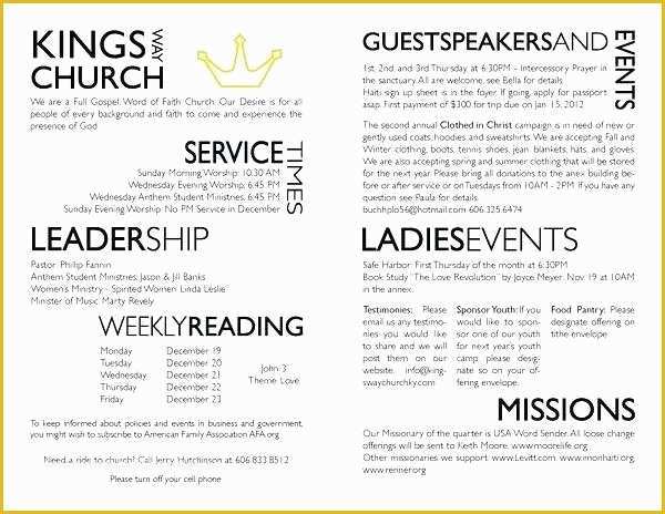 Free Church Program Template Microsoft Word Of Church Bulletin Templates Word – Tasteride