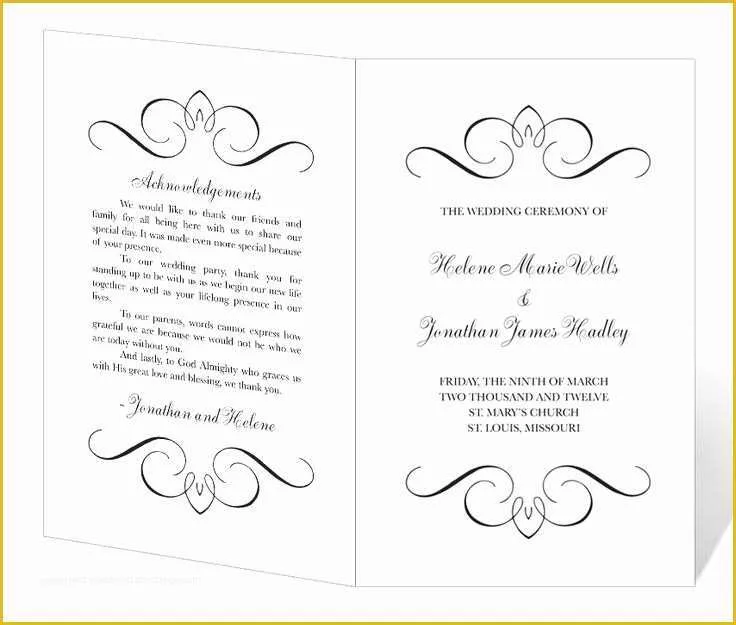 Free Church Program Template Microsoft Word Of Free Printable Wedding Program Templates