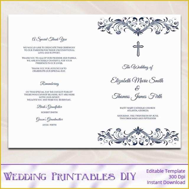 Free Church Program Template Microsoft Word Of Template Cross In Navy Blue and White Free Cladem