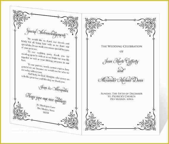 Free Church Program Template Microsoft Word Of Wedding Program Template Printable Instant Download